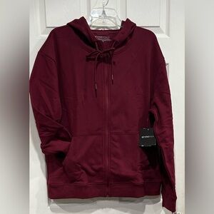 Beyond Yoga Men's Medium Every Body Zip Front Hoodie Sweatshirt Maroon NWT